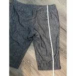 Cato  Gray Chambray Capri Pants With Textured Weave, Clasp Front, Pockets, 20W Photo 4