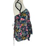 Torrid SZ 0 (Large) Challis Lace-Up Back Corset Top Floral Strapless Smocked New Photo 4