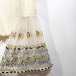 Free People  Small Top Ivory Embroidered Bell Sleeve‎ Flared Boho Dramatic 696 Photo 8