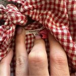 Tularosa  Erica Mini Dress Cherry Red White Plaid Gingham XS Photo 3