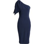 Dress the Population  Tiffany One-Shoulder Midi Dress Women's XS Blue NWOT Photo 6