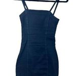 H&M  Divided Stretch Black Denim Bodycon Mini Dress Size 0 Photo 0