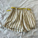 Love Tree NWT Women's Medium Yellow Stripe Shorts High Waist with Belt Photo 4