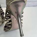 Tory Burch Strappy Peep Toe Heels Size 6.5 Animal Print Buckles Designer Shoes Photo 7