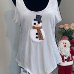 Eyeshadow Women’s Velvet Christmas Top Snowman Sz L Photo 1