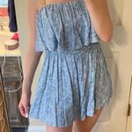 These Three Boutique Illa Illa Blue Floral Strapless Romper Jumpsuit Photo 0