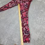 Athleta  Maroon & Batik Print Floral Leggings Size Small‎ Photo 3