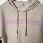 Vans Womens Pale Pink Graphic Print Front and Sleeve Hoodie size L Photo 1