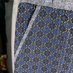 Free People Harley Pant Womens Large Jacquard Blue Gold Geometric Drawstring Photo 7