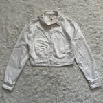 Madewell Top Denim Pleated Cropped Button-Up Shirt Long Sleeve XXS NWT New Photo 4