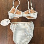 AMBER BAY white with metallic silver bikini, size 8, NWT Photo 1