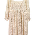 Storia NWT  Floral Lace Midi Dress Cream Long Sleeve Square Neck Fit Flare Sz XL Photo 0