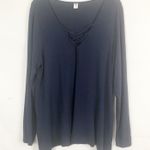 Old Navy  Long Sleeve Criss Cross Blue Top Size Large Photo 0
