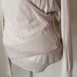The Limited  wrap front knit shirt top v neck cross cross side zipper small beige tan Photo 6