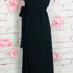 Ceremony black wrap tie waist floor length gown Size XXS Photo 6