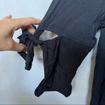 Topshop  crewneck shirt tie bell sleeve dress size 6 navy Photo 2