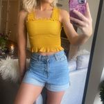 PacSun LA Hearts Mustard Yellow Smocked Crop Tank Top Photo 0