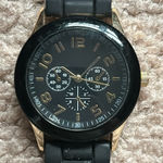 Darice women’s vintage black/gold rubber‎ adjustable watch one size Black Photo 0