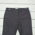 Dalia Collection Pinstripe Flare Dress Pants wiih Button Detail on Waist Black Size 10 Photo 2