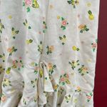 Free People  Floral Ruffle Dress - Cream and Green Photo 4