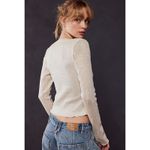 Free People Intimately Late Night Disco Sparkle Mesh Top Ivory Size Small Photo 5