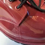 Michael Kors  Tavie Burgundy Patent Lace-Up Rain Boots Womens 9 Combat Style Photo 13