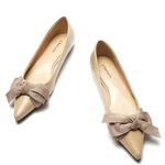 Caparros NWT‎ C.Paravano Camel Pointed-Toe Flats with Bow – Size 6.5 Photo 0
