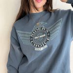 Vintage 1995 Harley Davidson of Reno Nevada Pullover Grey / Blue Crewneck Size XL Photo 1