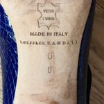 Loeffler Randall  3-Strap Mary Jane Snakeskin Leather Heel Blue Women’s Size 6 Photo 9