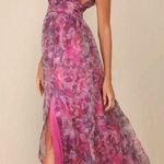 Lulus Magenta Floral Maxi Dress Photo 0