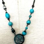 Shyanne blue leaf tassel beaded necklace Photo 9