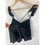 Victoria's Secret  Satin Ruffle Cross Back Tank Black Size Small Photo 3