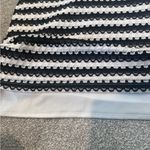 Loft  Black and White Striped Crochet V-Neck Top Size Small Photo 6