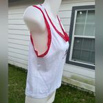 Cherry Embroidered White and Red Lace Trim Tank Top Size XL Photo 1