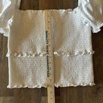 Cinq à Sept CINQ a SEPT White Smocked Ellis Blouse Puff Sleeve Blouse Top Size XL Photo 5