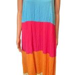 Lane Bryant Plus Size Bold Preppy Boho Hippie Sleeveless Colorblock Tiered Dress Photo 0