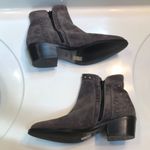Sesto Meucci  Women’s Italian Leather Suede Studded Gray Ankle Heeled Boots Photo 3