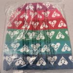 Aqua x Kerri Rosenthal Multicolor Heart Beanie/Hat FUN! One Size, Pink Multi NWT Photo 1
