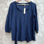 Lavender Brown NWT  Cedric Eyelet top navy Photo 1