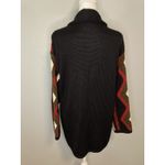 VTG Carol Little PM Wool Blend Multicolor Textured 90s Collared Cardigan Sweater Black Size M Photo 4