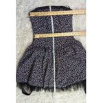 Jessica McClintock  Strapless Floral Print Drop Waist Semi Formal Dress Black Photo 6