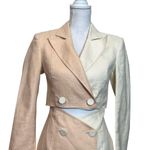 Significant Other Glider Blazer Linen Dress Cut Out Mini Peach Cream Size 4 White Photo 2