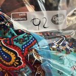 Reborn Paisley Print Midi Dress Teal Sleeveless Casual Boho Pocket M Blue Size M Photo 8