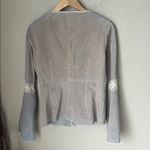 Me Jane  suede leather y2k boho crocheted lace bell sleeve top Photo 6