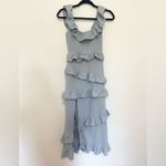 Show Me Your Mumu  Greta Midi Dress Silver Sage Stretch Crepe Blue XS Photo 2