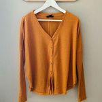Urban Outfitters Jojo Oversized Waffle Knit Top Orange/Yellow Sz Medium Photo 0