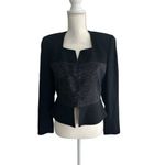 ZELDA Vintage Black Lace Paneled Long Sleeve Jacket Blazer Size 6 Photo 5
