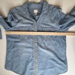 Chico's  Chambray Denim Embroidered Button Down‎ Shirt Size 2 Large Blue Western Photo 8