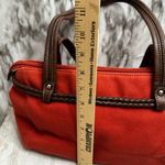 Relic  Rust Corduroy Double Handled Barrel Bag Brown Leather Straps Accents Y2K Photo 10