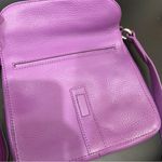 Cole Haan Purple Pebbled Leather Flap Front Magnetic Clasp Crossbody Bag Photo 14